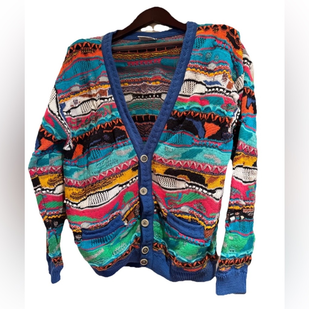 COOGI Multicolor Knit Button Cardigan